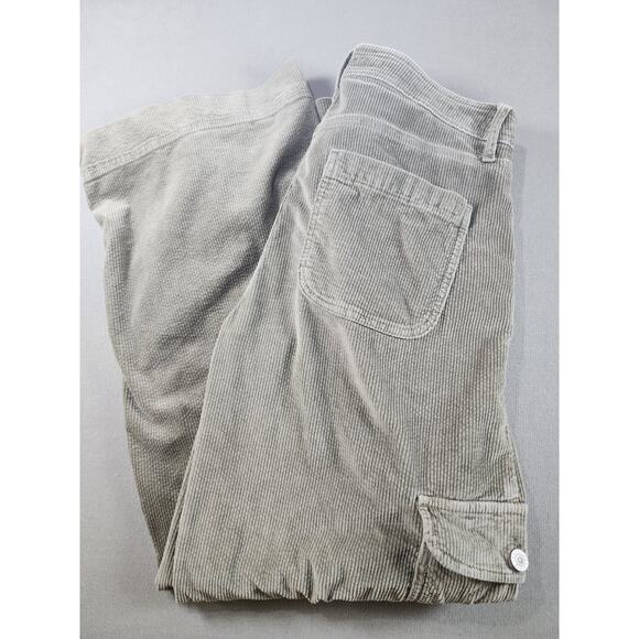 American Eagle Outfitters Pants - American Eagle Womens Super High Rise Baggy Wide Leg Corduroy Cargo Pants 10